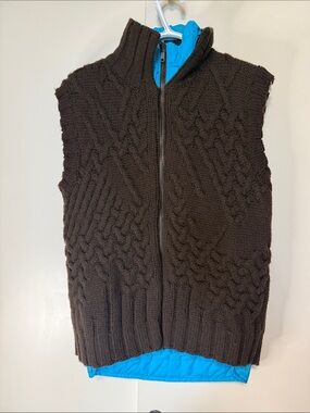 DSQUARED2 Knit Reversible Zip Vest with Blue Liner